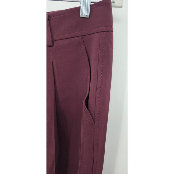 Everlane Japanese GoWeave Way-High Tapered Pant Burgundy Women Size 4 - Picture 10 of 11